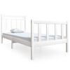 vidaXL Cadru de pat single, alb, 90x190 cm, lemn masiv