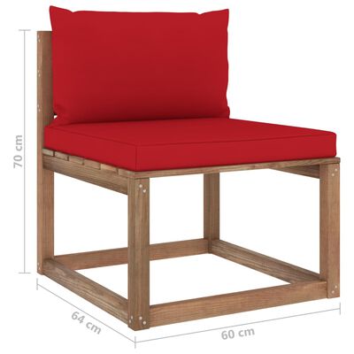 vidaXL Set mobilier de grădină cu perne, 3 piese, lemn de pin tratat