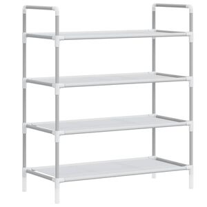 vidaXL Raft &icirc;ncălțăminte 4 etajere, argintiu, metal și textil nețesut