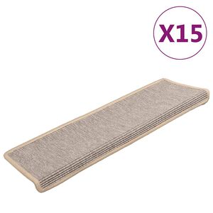 vidaXL Covorașe pentru scări, 15 buc., 65x21x4 cm, margini dreptunghiulare argintii