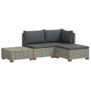 vidaXL 4 buc. Set de lounge din ratan cu perne GENDT Ratan Natural