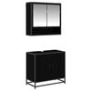 vidaXL Set de mobilier pentru baie 2 buc. Stejar Negru 65 x 33 x 60 cm