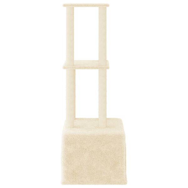 vidaXL Ansamblu de pisici cu st&acirc;lpi din funie de sisal, crem, 133,5 cm