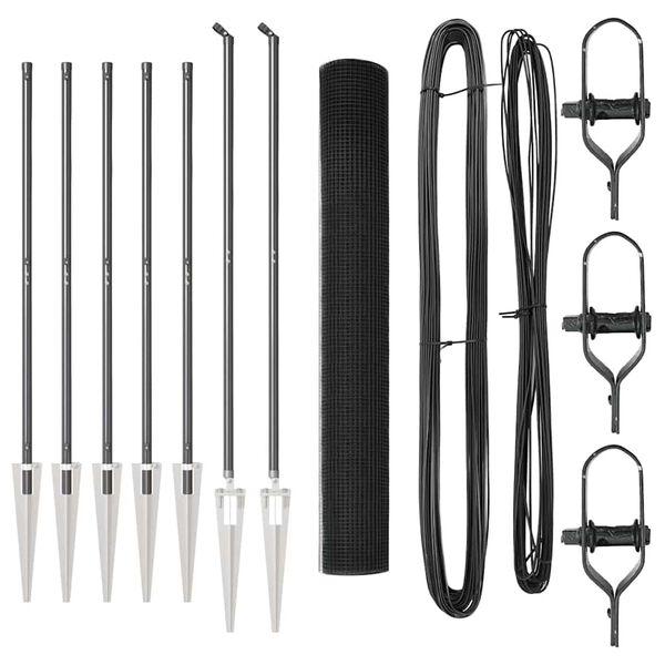 vidaXL St&acirc;lp de gard. Gri 10 x 1,4 m (25 x 25 mm plasă) Oțel și PVC