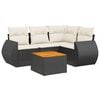 vidaXL Set mobilier de grădină cu perne, 5 piese, negru, poliratan
