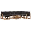 vidaXL Set de canapele de exterior cu pernă 9 pcs Natural și Negru