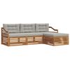 vidaXL Set de canapele de exterior 4 pcs Gri natural și deschis