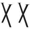 vidaXL Picioare de masă în formă de X, 2 buc., negru, 80x(72-73) cm, oțel