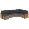 vidaXL Set canapele de grădină cu perne, 8 piese, gri, poliratan