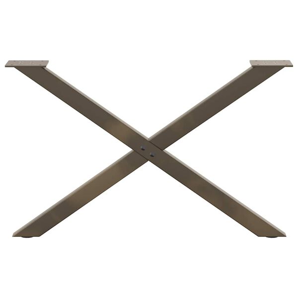 vidaXL Picioare pentru masă de cafea &icirc;n formă de X, 2 buc., oțel natural, 70x(42-43) cm