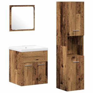 vidaXL Set de mobilier pentru baie 4 buc. Lemn Vechi 41 x 38,5 x 46 cm