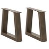 vidaXL Picioare pentru măsuță de cafea &icirc;n formă de V, 2 buc., oțel natural, 40x(30-31,3) cm