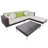 vidaXL Set mobilier de grădină cu perne, 4 piese, maro, poliratan