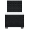 vidaXL Pat box spring cu saltea, negru, 90x200 cm, catifea