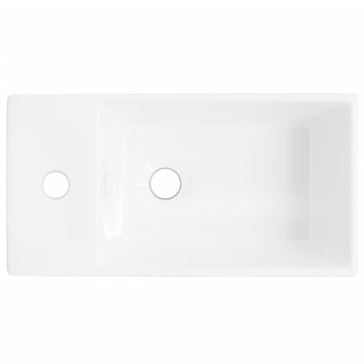vidaXL Chiuvetă de baie, alb, 48x25x15 cm, ceramică