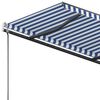 vidaXL Copertină retractabilă manual, albastru/alb, 300x250 cm