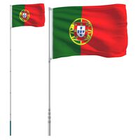 vidaXL Steag Portugalia și stâlp din aluminiu, 5,55 m