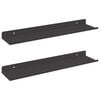 vidaXL Raft suspendat Pe perete 2 pcs Negru 40 x 8,5 x 2,5 cm Oțel
