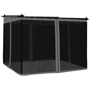 vidaXL Foișor cu pereți din plasă, antracit, 3x3 m, oțel