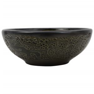 vidaXL Lavoar de blat, negru, rotund, &Phi;41x14 cm, ceramică