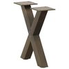vidaXL Picioare pentru măsuță de cafea &icirc;n formă de X, 2 buc., oțel natural, 30x(30-31) cm