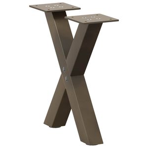 vidaXL Picioare pentru măsuță de cafea &icirc;n formă de X, 2 buc., oțel natural, 30x(30-31) cm