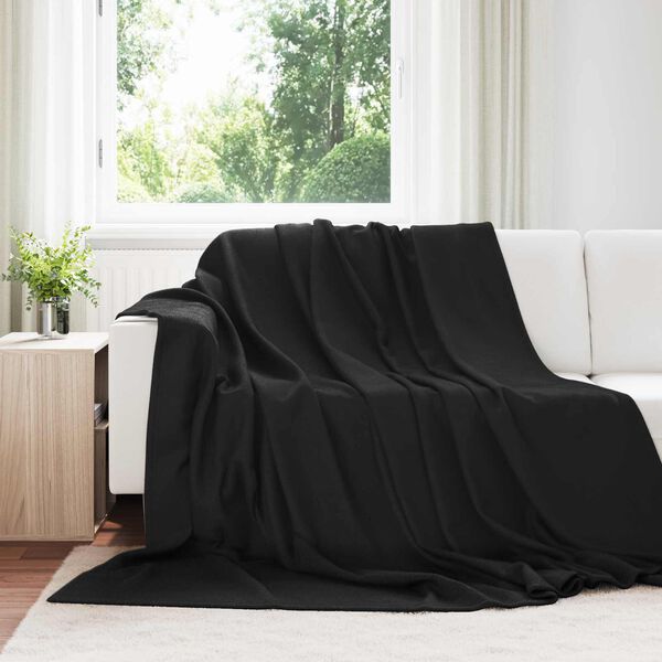 vidaXL Pături de aruncat 24 pcs Negru 240 x 220 cm Molton