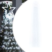 vidaXL Instalație brad de Crăciun 320 LED-uri, alb rece, 375 cm