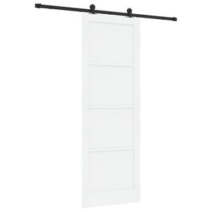 vidaXL Ușă glisantă Alb și negru 83 x 232 cm Lemn masiv de pin