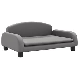 vidaXL Pat de c&acirc;ini, gri, 70x45x30 cm, piele ecologică
