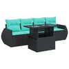 vidaXL Set mobilier de grădină cu perne, 5 piese,poliratan/lemn acacia