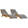 vidaXL Șezlong 2 buc. Lemn Solid de Acacia Gri