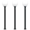 vidaXL St&acirc;lpi iluminatori cu senzor, 3 buc., 120 cm, negru, IP44