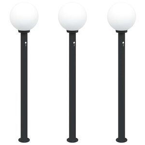vidaXL St&acirc;lpi iluminatori cu senzor, 3 buc., 120 cm, negru, IP44