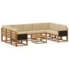 vidaXL Set de canapele de exterior cu pernă 10 pcs Natural și Bej