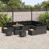 vidaXL Set de canapele pentru grădină 12 pcs Negru Rattan poli