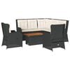 vidaXL Set mobilier de grădină cu perne, 6 piese, negru, poliratan