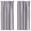 vidaXL Perdele Opaque cu Inel 2 buc. Gri Metalic 175 x 140 cm