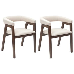vidaXL Scaune de dining 2 buc. Lemn Solid de Cauciuc Maro deschis