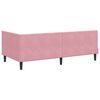 vidaXL Cadru de pat colțar cu headboard Roz 100 cm x 200 cm Catifea