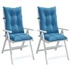 vidaXL Perne scaun spătar &icirc;nalt 2buc melanj albastru 120x50x7cm textil