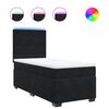 vidaXL Pat box spring cu saltea, negru, 90x190 cm, catifea