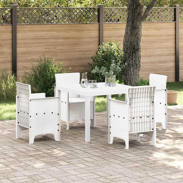 vidaXL Masă de grădină pentru dining Alb 100 x 100 x 73 cm poliratan