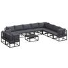 vidaXL Set de canapele pentru grădină 11 buc. Negru Aluminiu