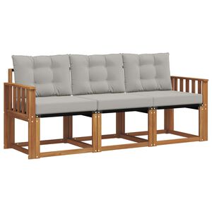vidaXL Set de canapele de exterior 3 pcs Gri natural și deschis