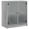 vidaXL Dulap lateral cu uși din sticlă, gri sonoma, 68x37x75,5 cm