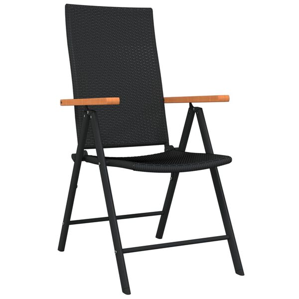 vidaXL Set mobilier de grădină, 9 piese, negru