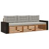 vidaXL Set de canapele de exterior 3 buc. Natural și gri deschis