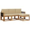 vidaXL Set de canapele de exterior cu pernă 4 pcs natural