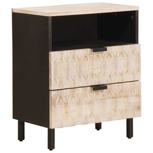 vidaXL Dulap de noapte Alb 50 x 33 x 62 cm Lemn de mango solid